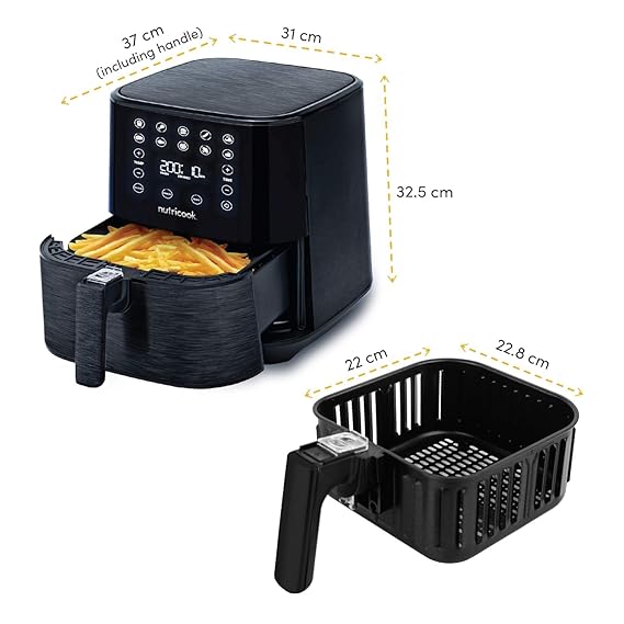 NutriCook NC-AF205K Rapid Air Fryer 5.5 L | 1700W Digital Fryer | Qatar