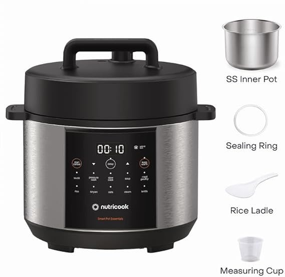 NutriCook NC-SP150 Smart Pot Essentials 4 L | 900W Stainless Steel Multi Cooker