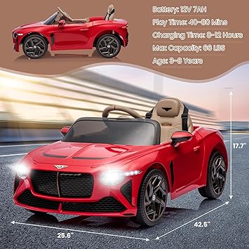 Bentley JE1008 AMT-590810610 | Kids Electric Ride-On Car with Leather Seat & Bluetooth