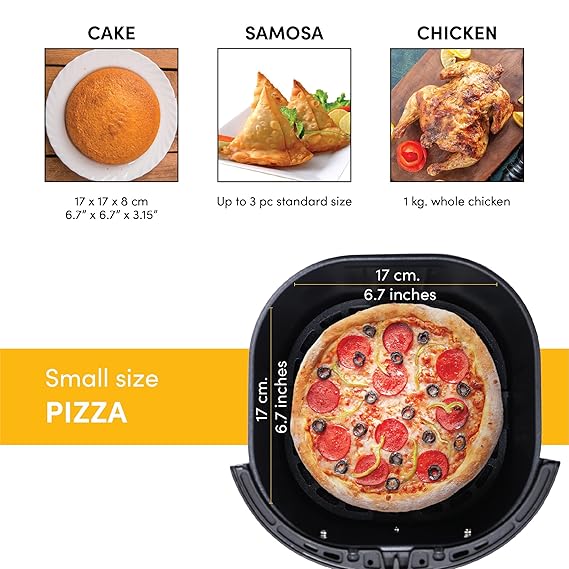 NutriCook NC-AF103K Air Fryer Mini 3L Black | Compact 1500W Digital Air Fryer