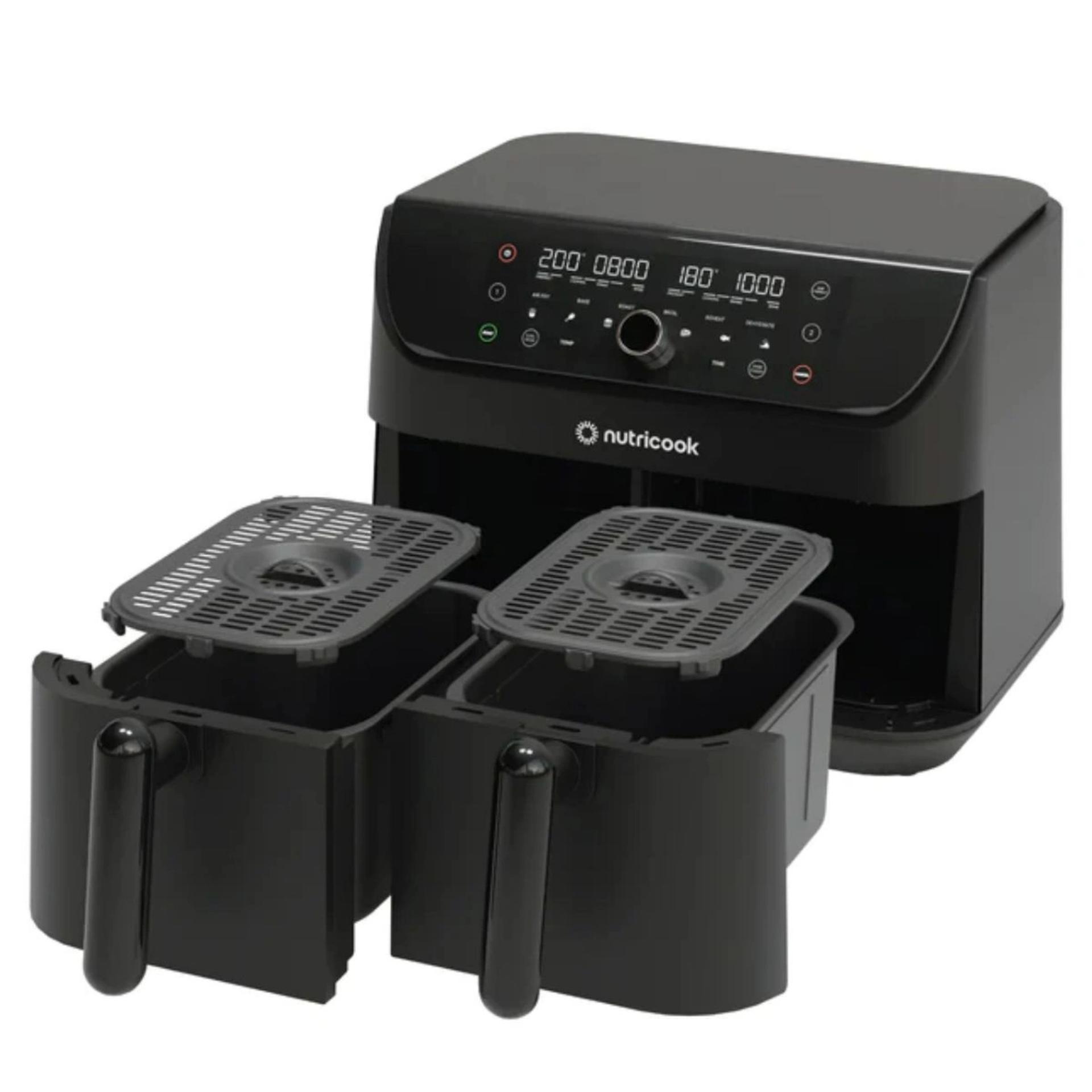 NutriCook NC-AFD185 Air Fryer Duo 8.5 L | Dual-Basket 2400W Fryer