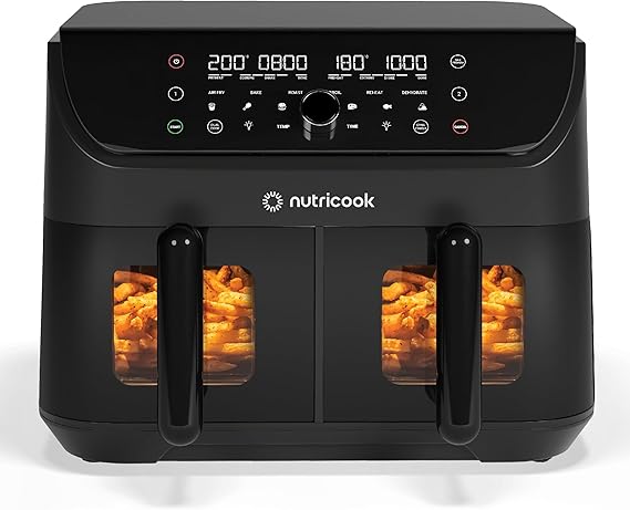 NutriCook NC-AFD185V Air Fryer Duo 2 Vision 8.5 L | Dual-Basket Smart Fryer