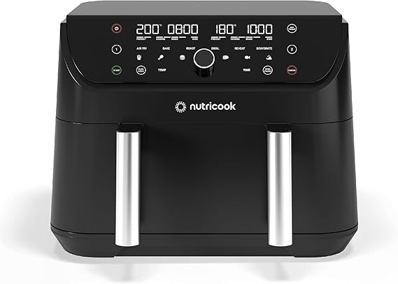 NutriCook NC-AFD285 Air Fryer Duo 2 FlexZone 8.5L | Dual Basket Air Fryer with FlexZone