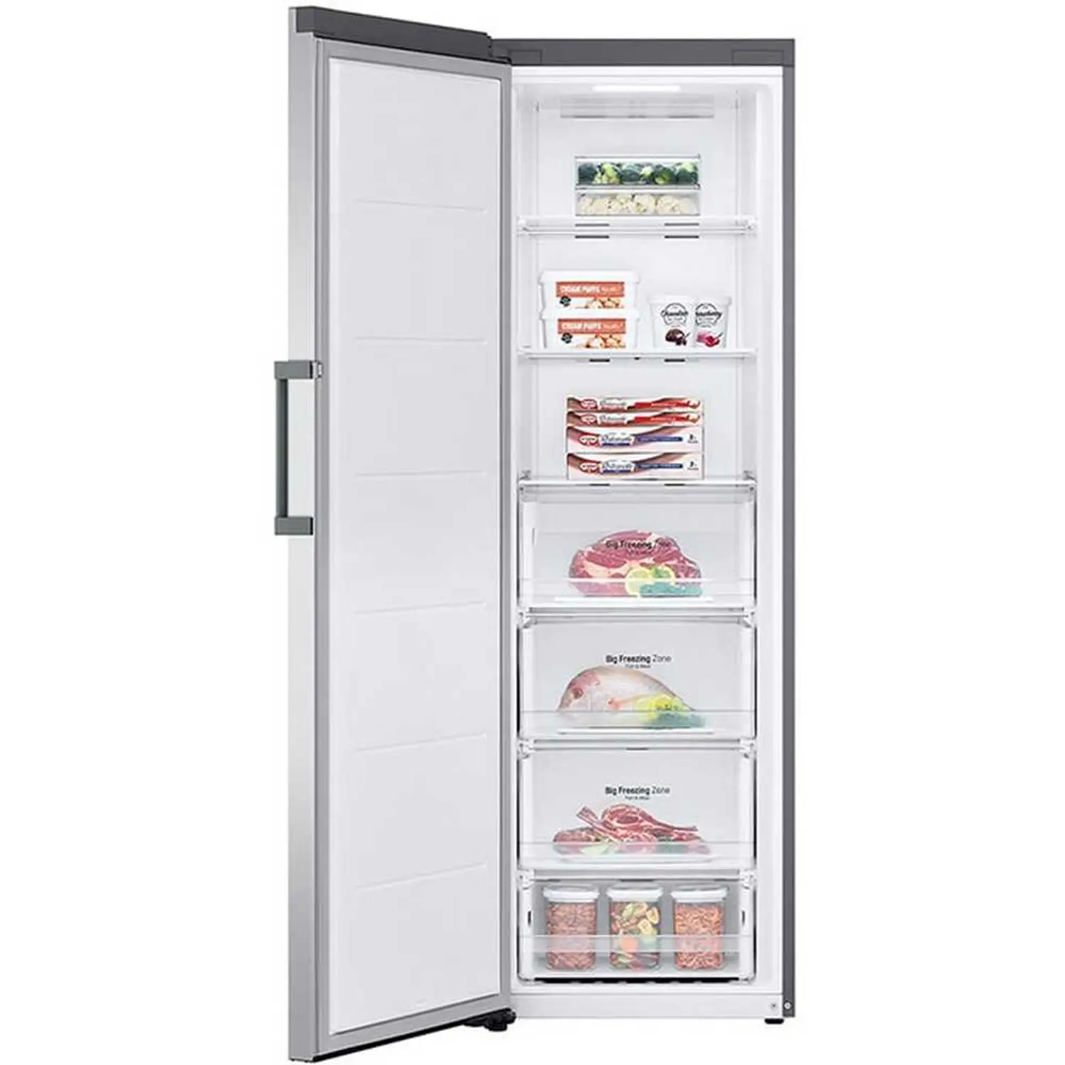 LG GR-B414ELFM 355L Silver Upright Freezer | Smart Inverter Compressor | Frost Free