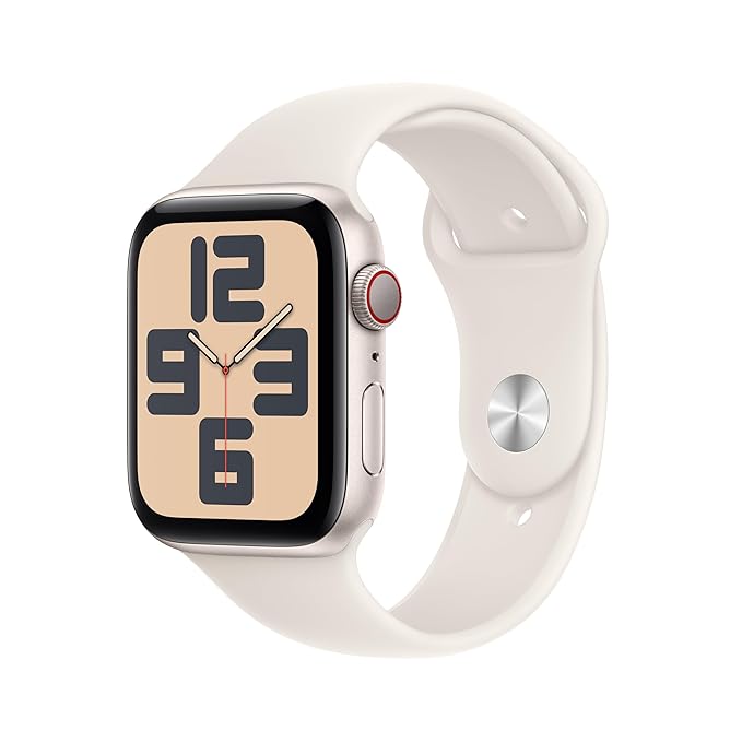 Apple Watch SE (2nd Gen) 44mm Starlight Aluminium with Starlight Sport Band (M/L) GPS – MXEV3QA/A