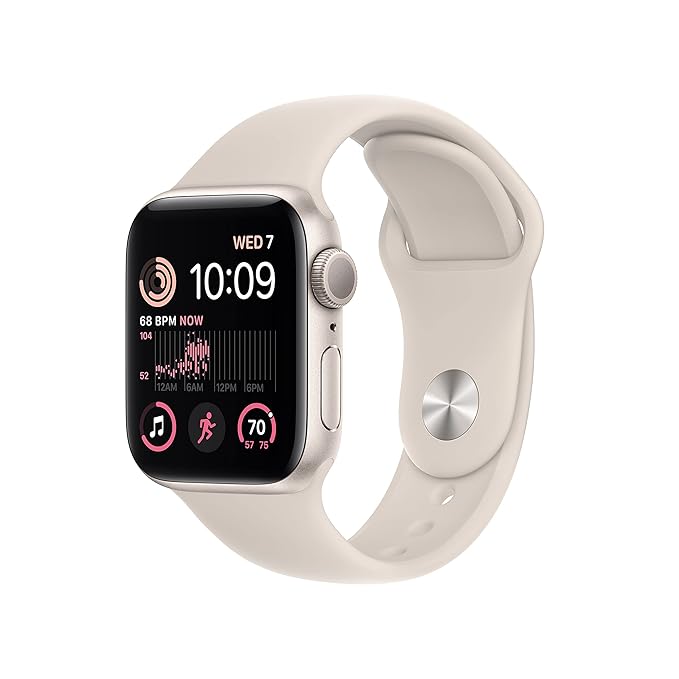 Apple Watch SE (2nd Gen) 44mm Starlight Aluminium with Light Gray Sport Loop (GPS)  – MXEW3QA/A