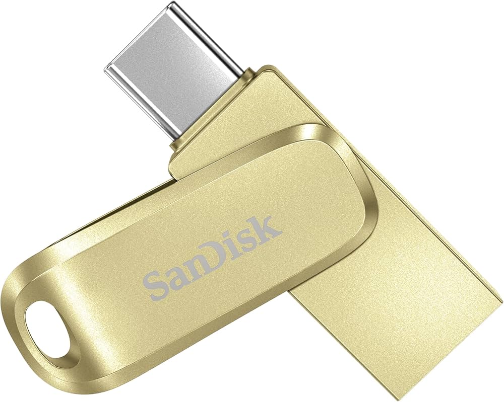 SanDisk Ultra Dual Drive Luxe 128GB Gold | USB 3.1 Flash Drive 400MB/s