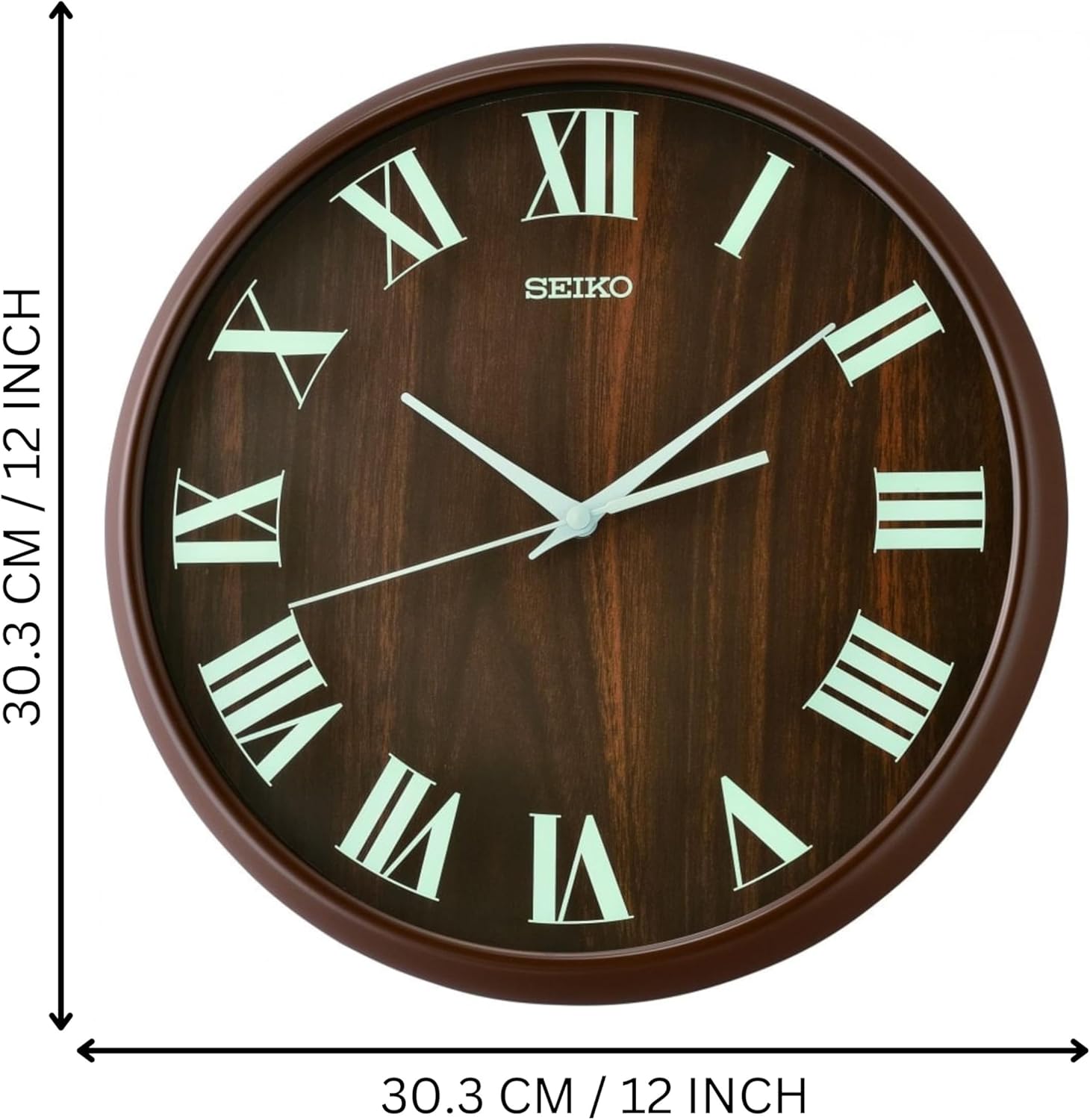 Seiko QXA810ZL Wall Clock | 30.3cm | Quiet Sweep | Plastic Case