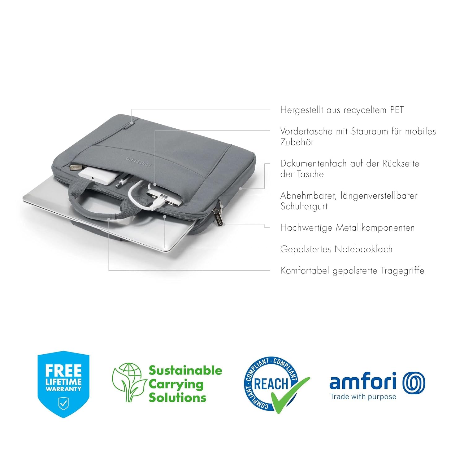 Dicota D31305-RPET Eco Slim Case BASE 13–14.1" Grey