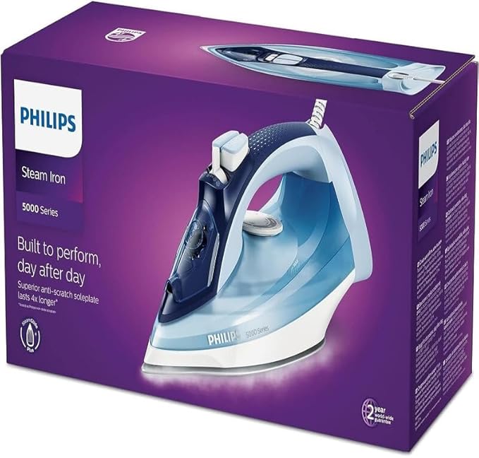 Philips DST5020/26 Steam Iron HV – Soleplate, Blue