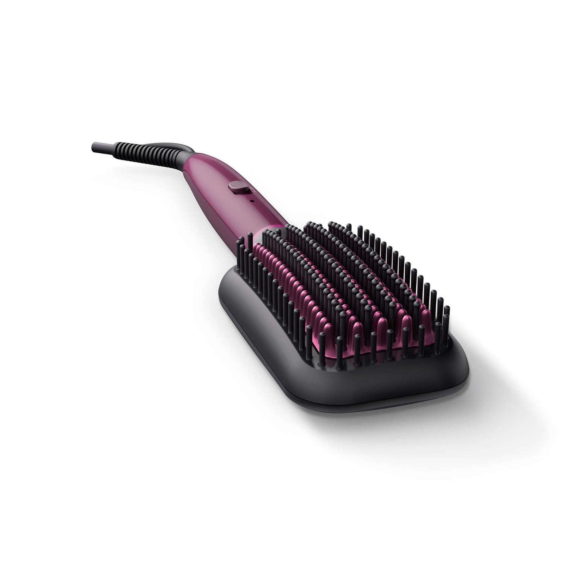 Philips Heated Straightening Brush BHH730/03 – Hair Straightener Brush with ThermoProtect