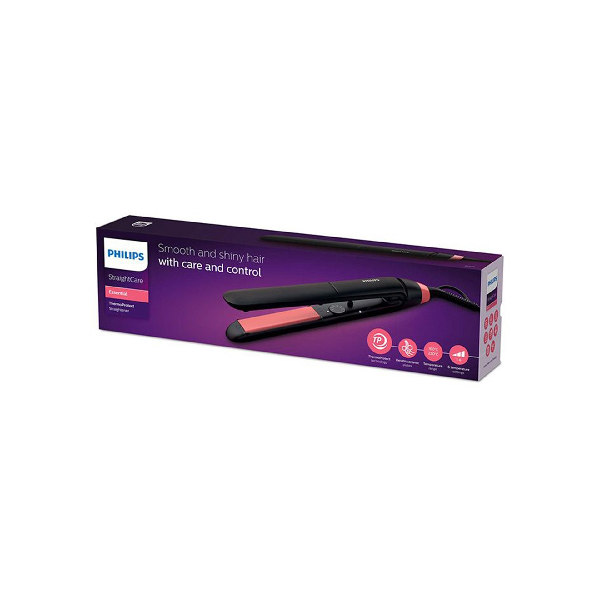 Philips Hair Straightener BHS376/03 – ThermoProtect Straightener with Keratin