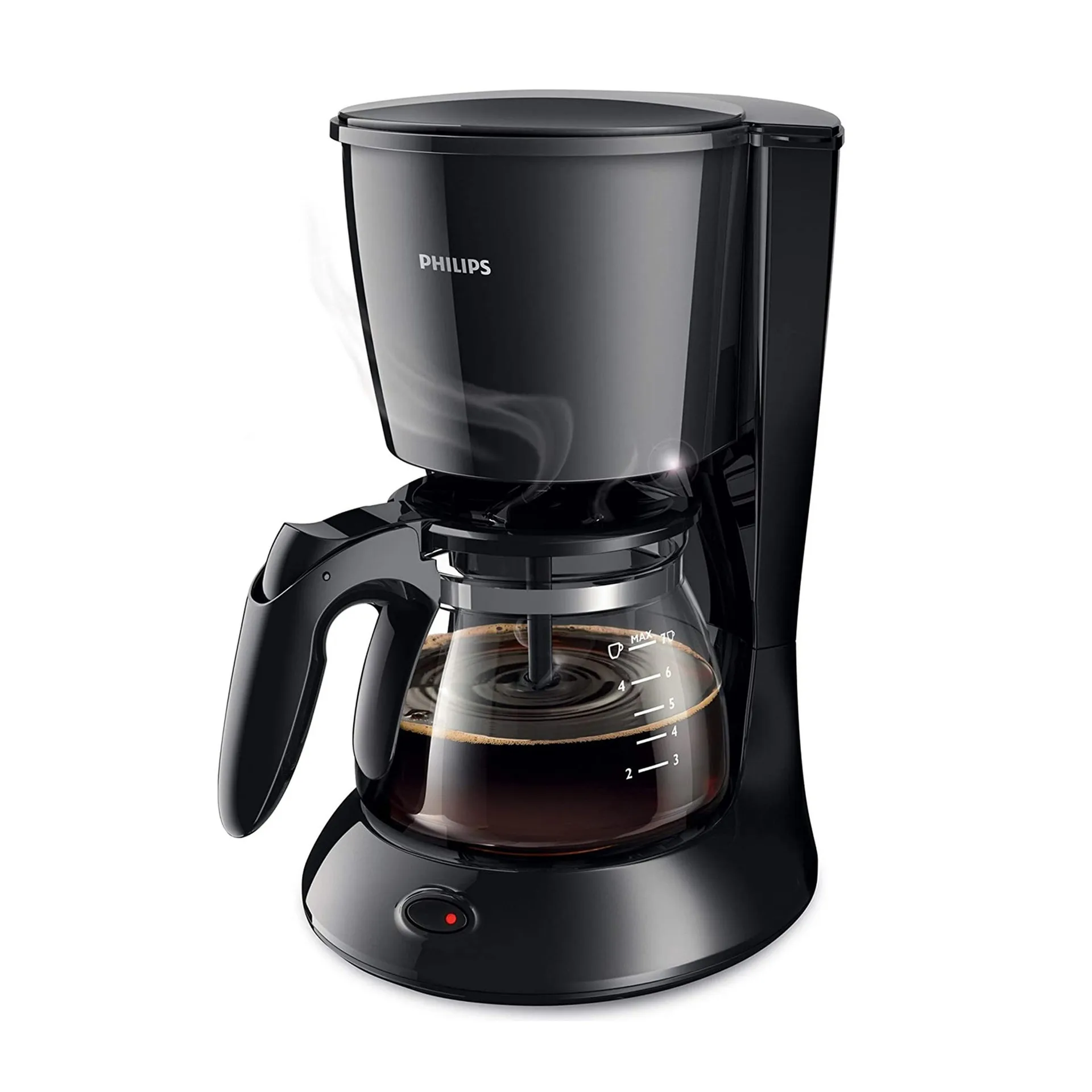 Philips Drip Coffee Maker HD7432/20 | Daily Mini 0.6L Coffee Machine – Metal Black