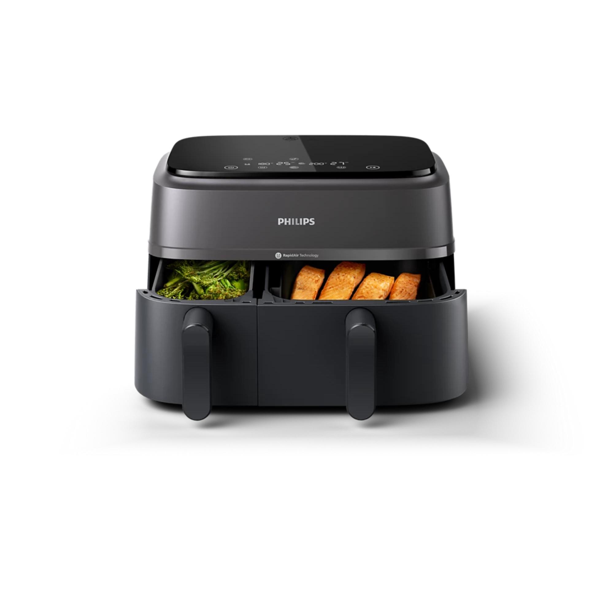 Philips Dual Basket Airfryer 3000 Series NA350/00 | 8.3L Large Capacity Healthy Fryer